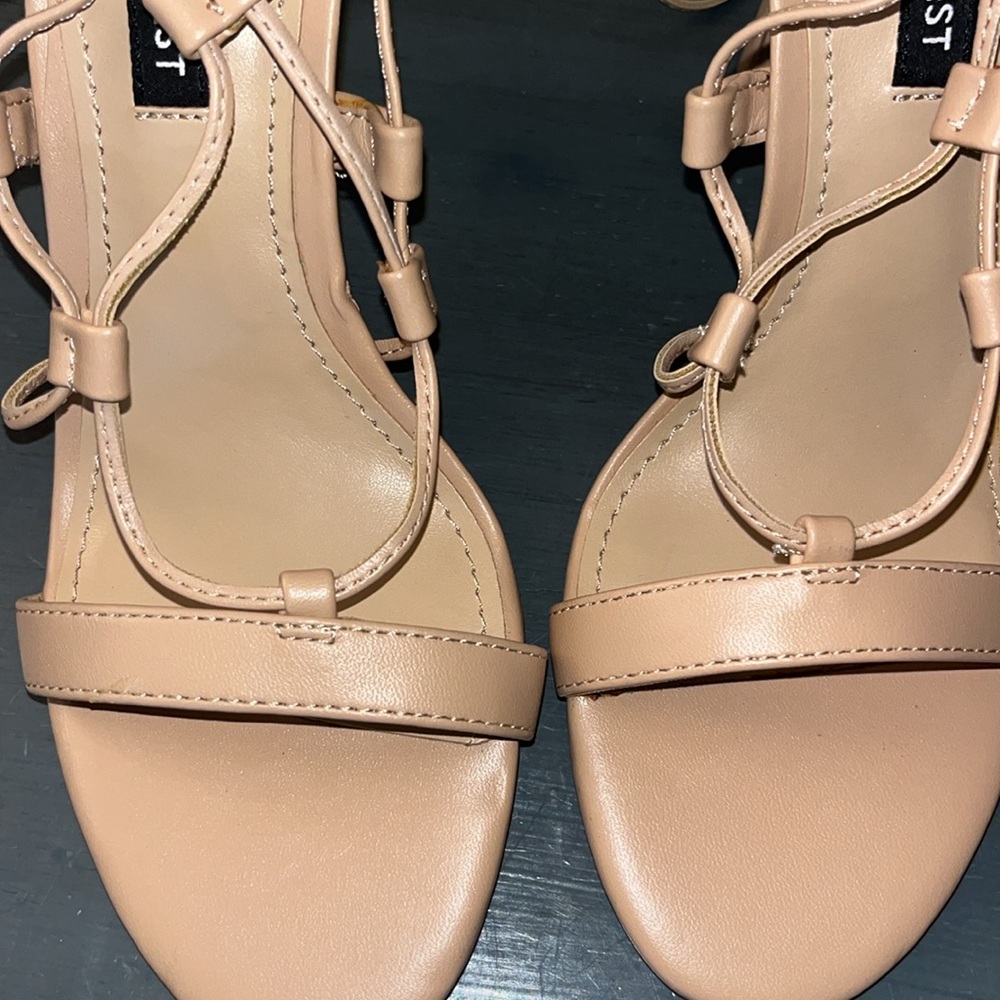 Nine West Women's Mix Ankle Wrap Dress Heeled Sandals NWOB sz 6M Blush Tan - Picture 6 of 14
